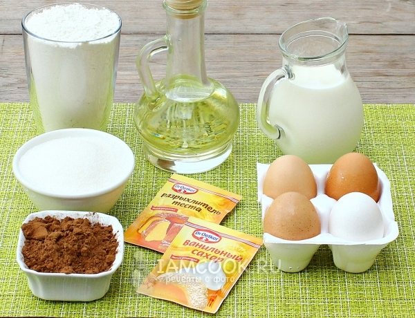 Ingredients for Zebra pie with milk