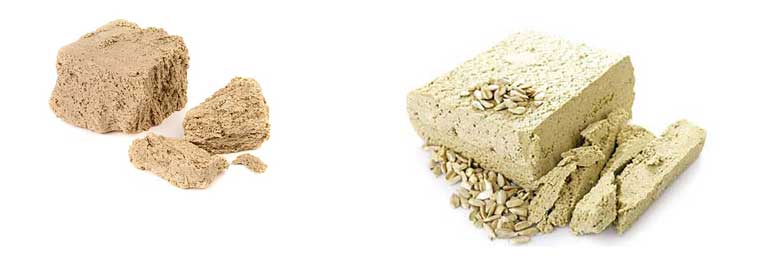 What is the calorie content of halva?