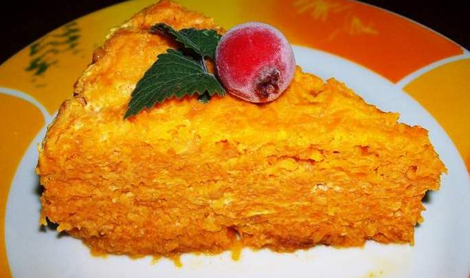 Carrot casserole with cottage cheese