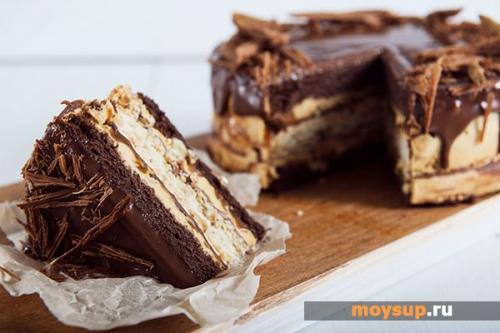 Recipe for Snickers cake with salted caramel. Chocolate and peanut delight - Snickers cake 