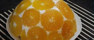 Curd dessert with oranges