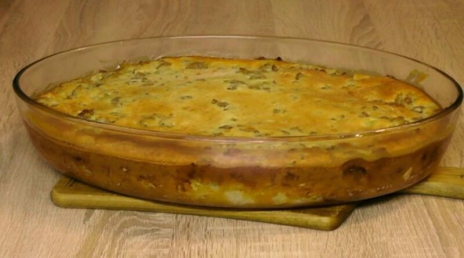 Kefir jellied pie with cabbage and minced meat - a delicious and quick recipe in the oven